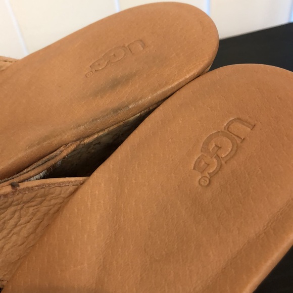 Ugg Natassia calf hair cork Wedge Flip Flop Sandals size 10 - Picture 5 of 10